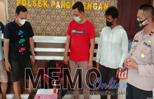  Foto : Terduga pelaku saat di Polsek Pangarengan Sampang