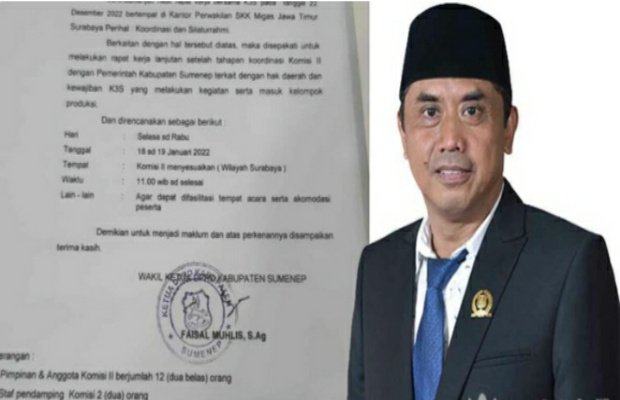 Foto: Faisal Muhlis bersama surat sakti komisi II DPRD Sumeneo
