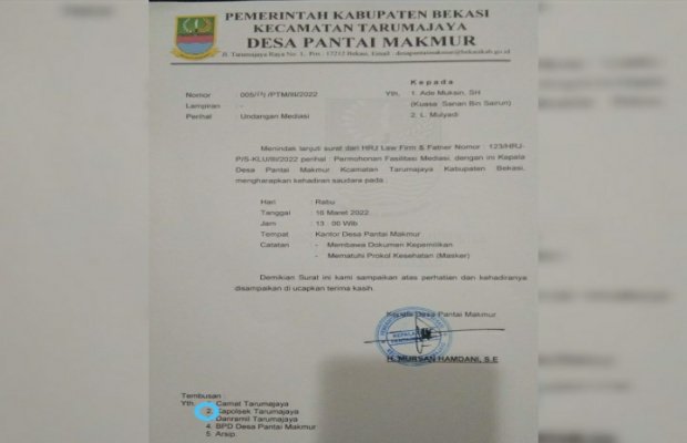 Foto: Undangan mediasi