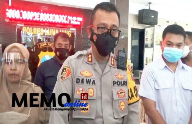 Foto : Kapolres Lumajang AKBP Dewa Putu Eka Darmawan, saat memimpin press release di lobby Mapolres Lumajang