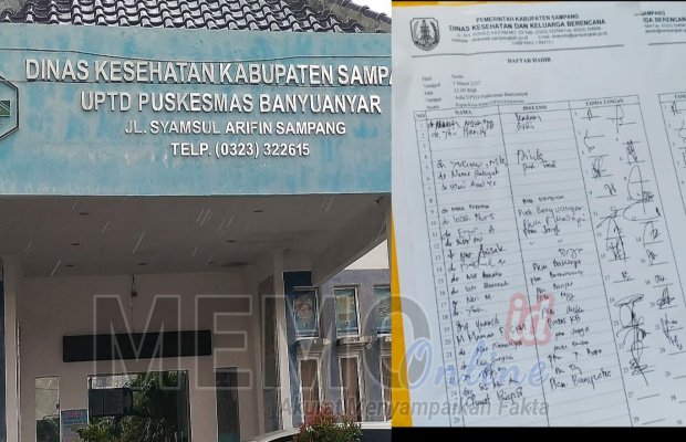 Foto : Kantor Puskesmas Banyuanyar dan daftar hadir undangan