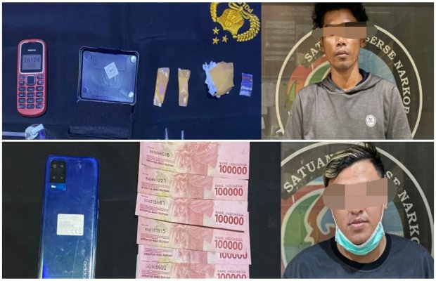 Foto : insial 'R' dan 'TJ' diamankan berikut barang bukti