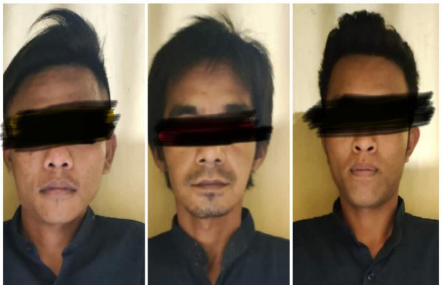 Foto : tiga pelaku curanmor yang ditangkap polisi
