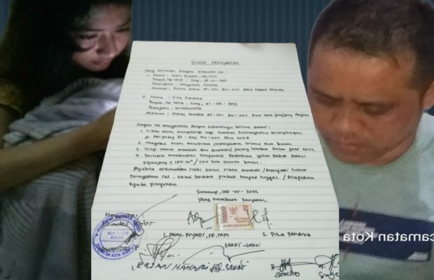Foto: Ilustrasi pasangan selingkuh beserta surat pernyataannya