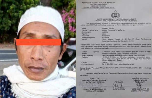 _Foto: HDE  Inisial diduga pelaku penggelapan mobil milik warga Desa Randu Agung._ 