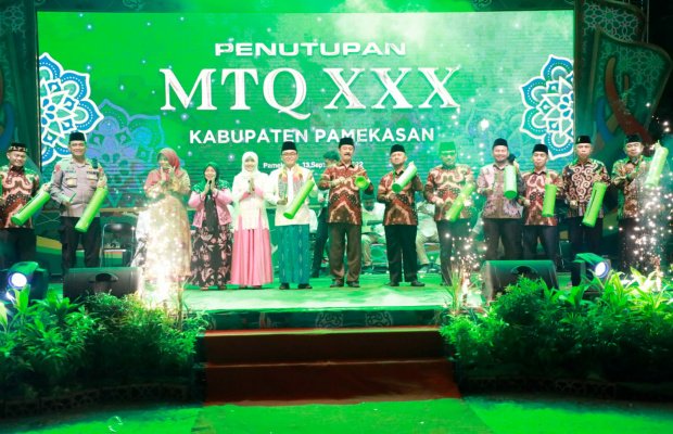 Foto : Bupati Pamekasan menutup langsung MTQ XXX Tahun 2022.