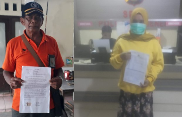 Foto: Sarkawi, Ketua LBH Brigade 571 Macan Putih Madura, dan Hartani Korban Penganiayaan
