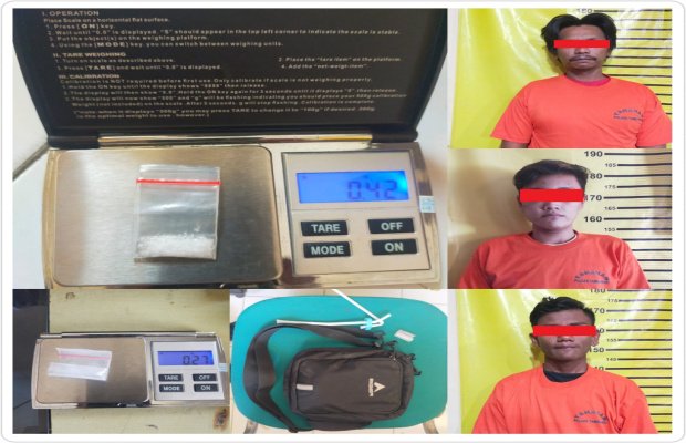 Foto: Tersangka dan BB yang diamankan Polisi