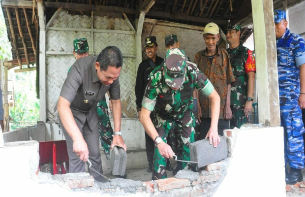 Foto : salah satu lokasi pelaksanaan program fisik TMMD, RTLH