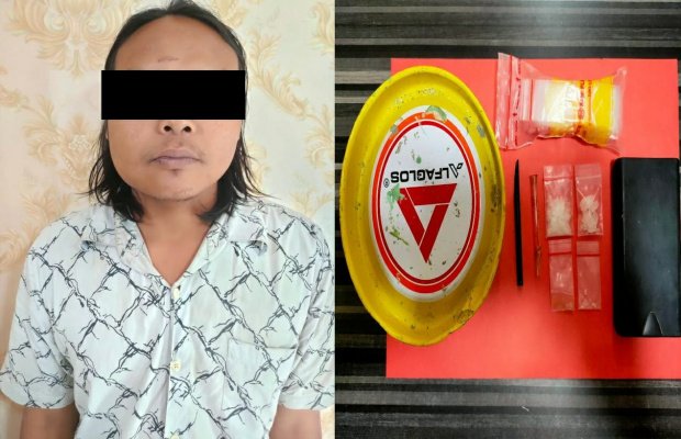 Foto: Tersangka narkoba usai ditangkap polisi