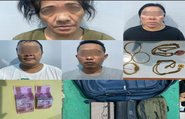 Foto: Empat tersangka pencurian atau perampokan toko emas di Sumenep