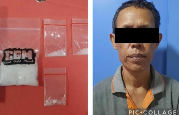 Foto: Tersangka dan barang buktinya saat berada di Kantor Polisi