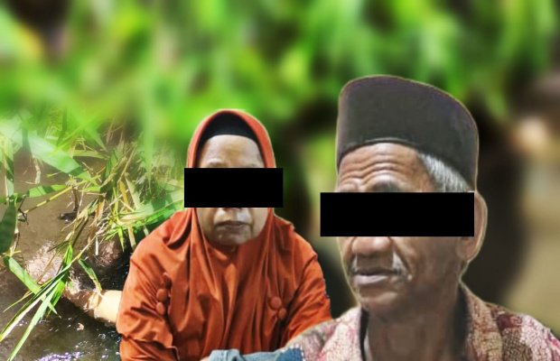 Foto : 'ST' dan 'S' ( background ) lokasi penemuan jenazah