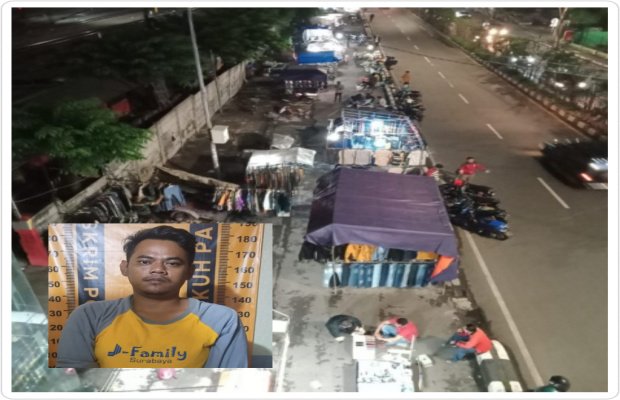 Foto: Tersangka saat diamankan oleh petugas Reskrim Polsek Dukuh Pakis Surabaya