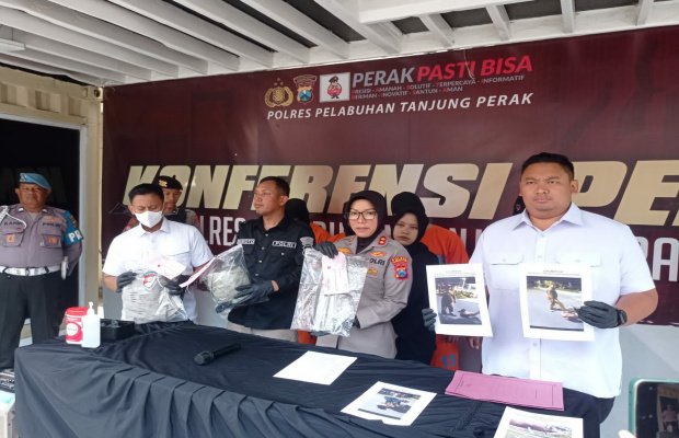 Foto: Polres Pelabuhan Tanjung Perak Surabaya rilis 4 pelaku pengeroyokan 