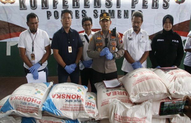 Foto: Press Rilease penangkapan penyelundupan pupuk bersubsidi di Mapolres Sumenep