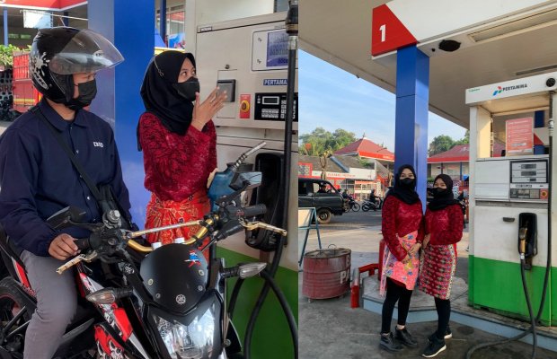 Foto: Petugas SPBU Jember Gunakan Baju Adat di Hari Lahir Pancasila