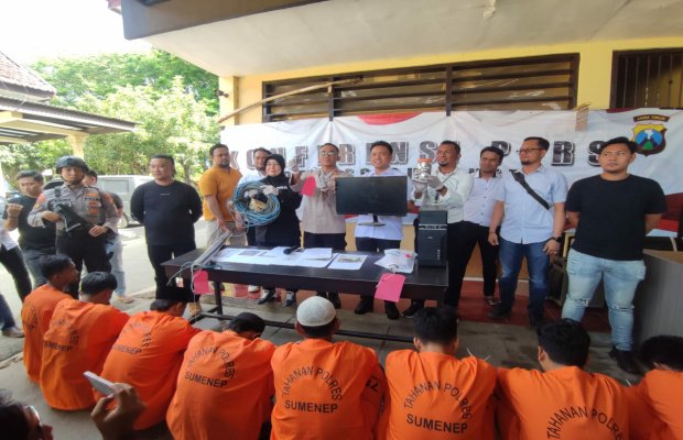 Foto: Polres Sumenep saat menggelar Konfrensi Pers, Senin (5/6/2023)