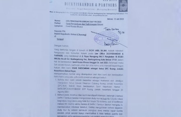 Foto: Surat Pengaduan