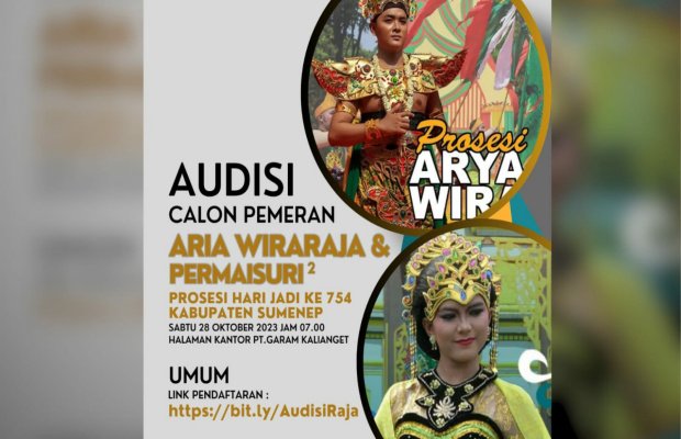 Foto: Benner audisi calon pemeran Aria Wiraraja dan permaisuri