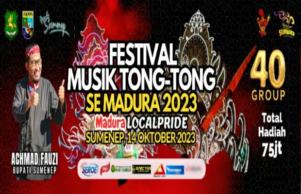 Foto: Banner festival musik tong - tong se - Madura memeriahkan hari jadi Sumenep ke-754