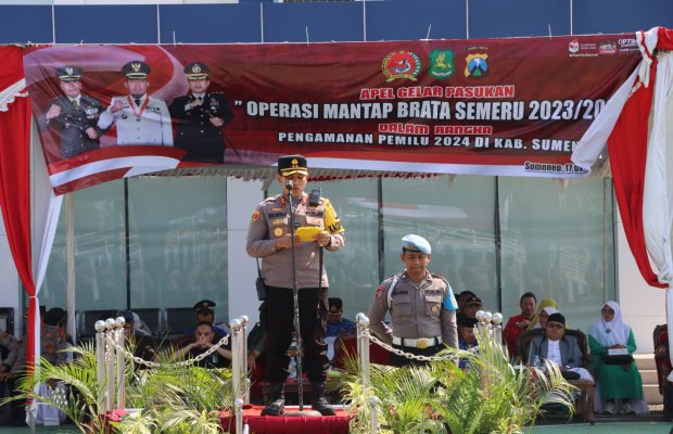 Foto: Polres Sumenep melakukan Apel Gelar Pasukan Operasi Mantap Brata Semeru 2023/2024
