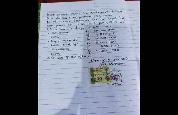 Foto : Aliran dana desa