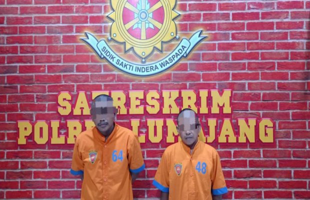 Foto : Dua tersangka ditahan di rutan Polres Lumajang