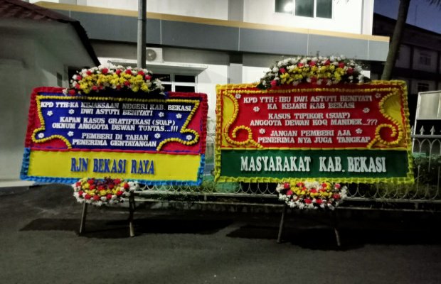Foto: Karangan yang dikirim RJN Bekasi