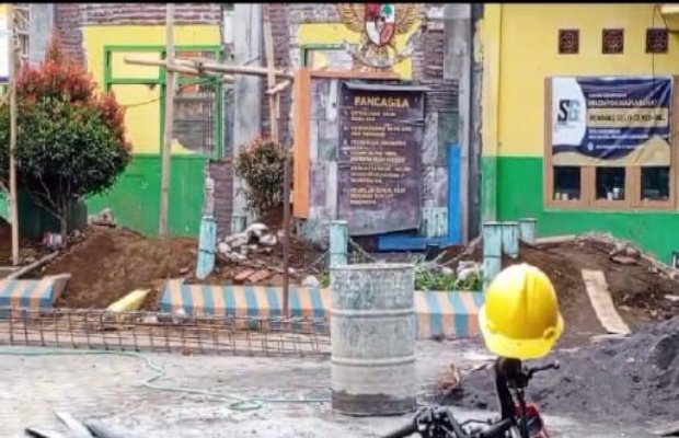 Foto: suasana lokasi pembangunan SDN 1 Kandangan, Rabu (25/9/2024).
