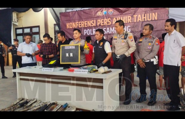 Foto: Kapolres Sampang AKBP Hendro Sukmono saat press rilis di Mapolres Sampang
