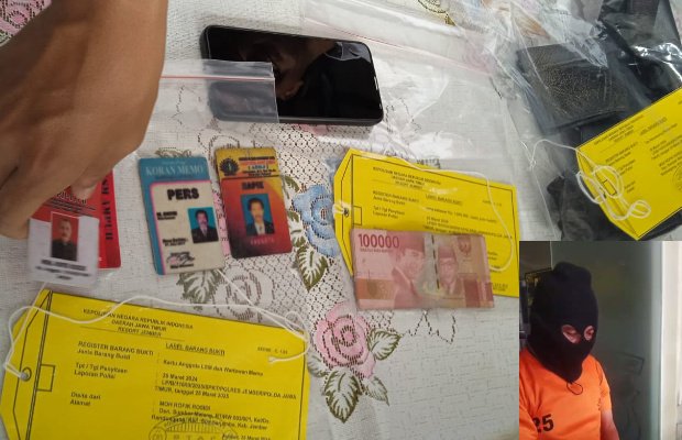 Foto: Tersangka Inisial MRF beserta atributnya
