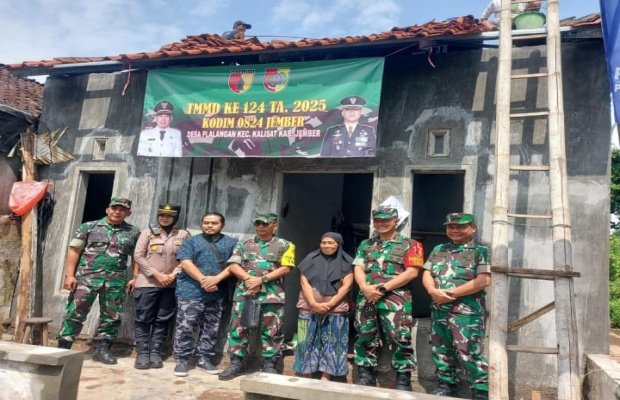 Foto: TMMD ke 124 TA 2025 Kodim 0824 Jember di Desa Plalangan