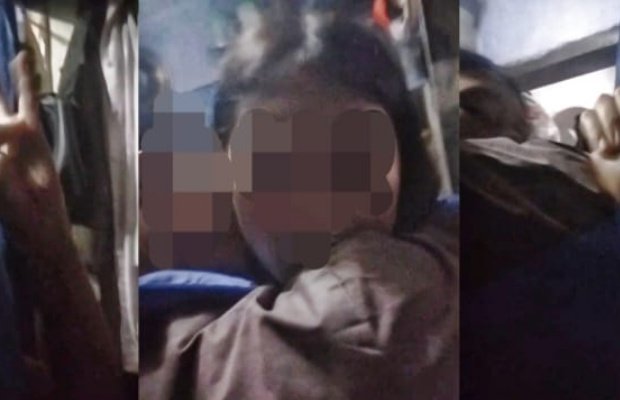 Foto: Potongan Video korban yang meminta tolong, dengan cara melipat ibu jari ke dalam telapak tangan signal for help.