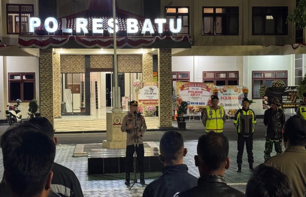 Foto: Suasana saat Apel Patroli Skala Besar di Mapolres Batu