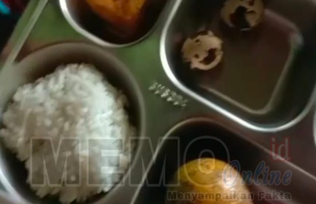 Foto : Menu Makan Bergizi Gratis di kecamatan Camplong Sampang (Sumber, Tangkapan layar)