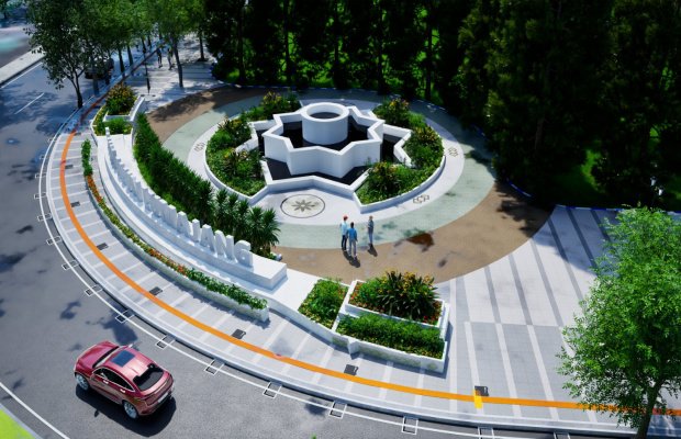 Foto: Desain Alun-alun Lumajang 2025. Tak nampak perubahan signifikan dari penampilan sebelumnya.
