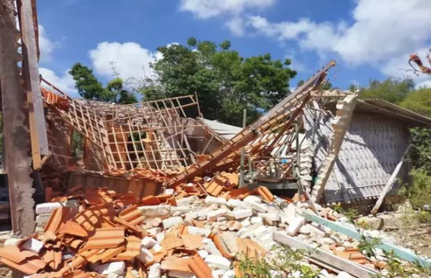 Foto: Penampakan rumah warga Sepudi pasca diguncang gempa 
