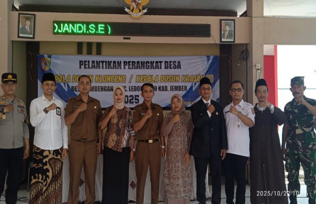 Foto: Pelantikan Dua Kepala Dusun di Desa Lembengan Jember