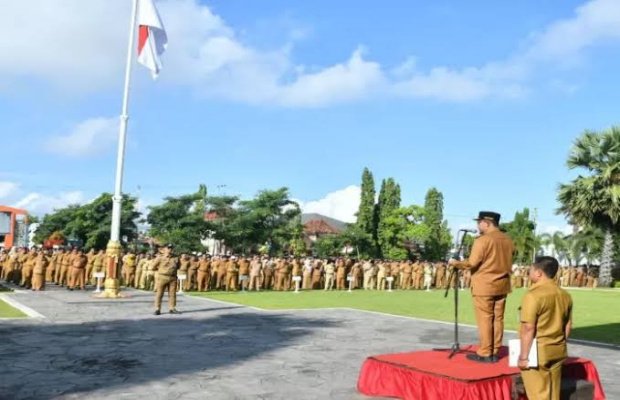 Foto: Ribuan ASN Sumenep saat apel gabungan