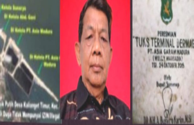 Foto: Sarkawi dan bukti laporan serta lokasi pembangunan TUKS