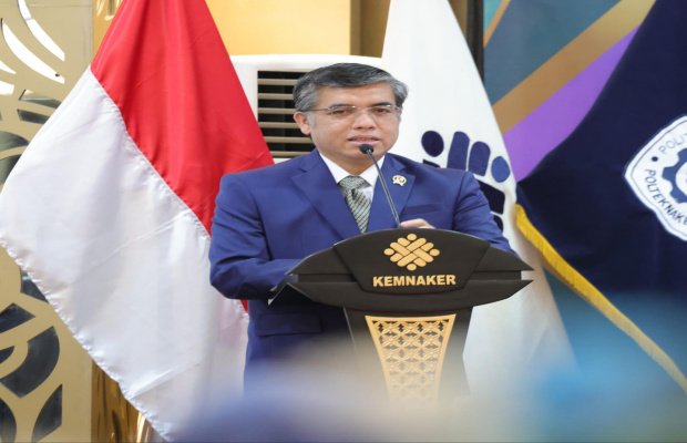 Foto : Menteri Ketenagakerjaan (Menaker) Yassierli, saat menyampaikan pesan Presiden Prabowo