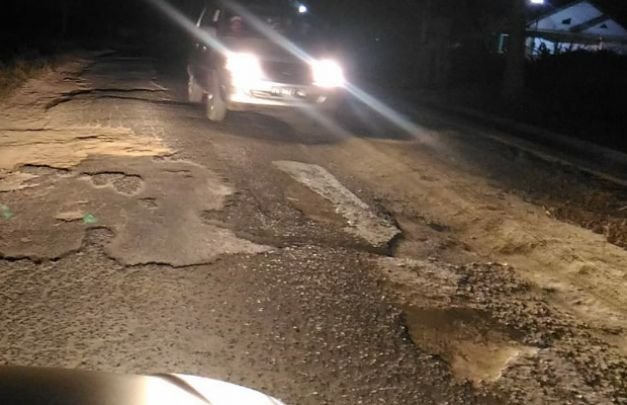 Foto: Kondisi Jalan Raya Desa Somalang dan Desa Cenlecen saat Malam Hari