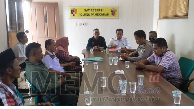 Foto: Nariyeh bersama keluarga saat audiensi di Satreskrim Polres Pamekasan 