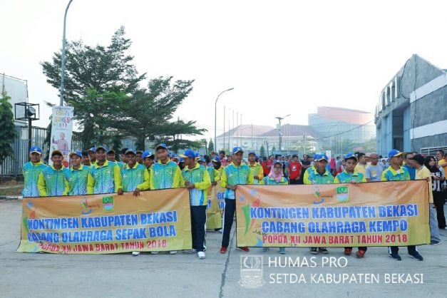 Para Kontingen Pekan Olah Raga Pelajar Daerah (POPDA) Kabupaten Bekasi