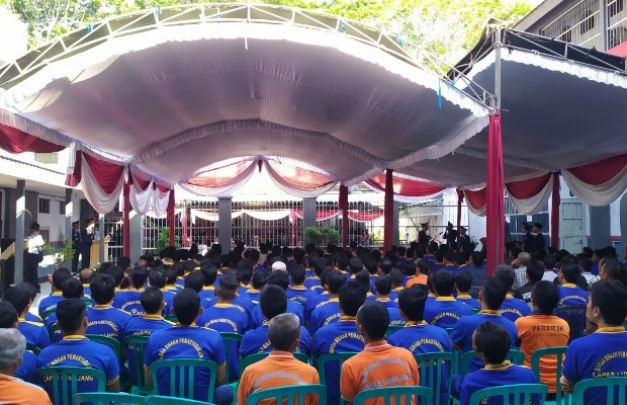 Foto: Suasana di lapas kelas II B Lumajang, saat pemberian remisi
