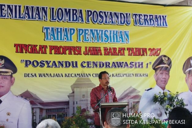 Sekdakab Bekasi, H. Uju Saat Acara Penilaian Posyandu Terbaik