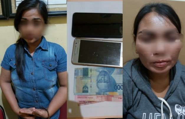 Foto: Dua tersangka dan barang bukti yang diamankan polisi