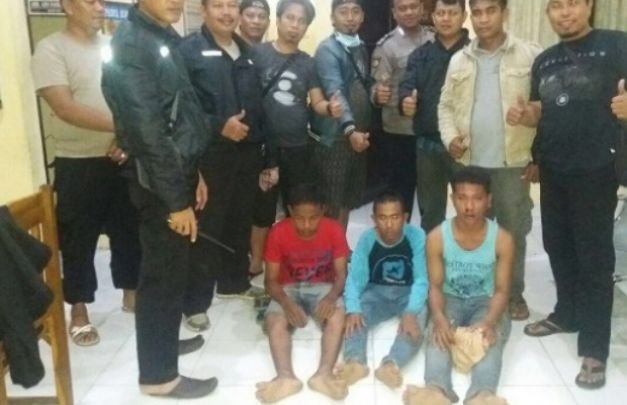 Foto: Tiga pelaku pencurian kendaraan bermotor di Takalar