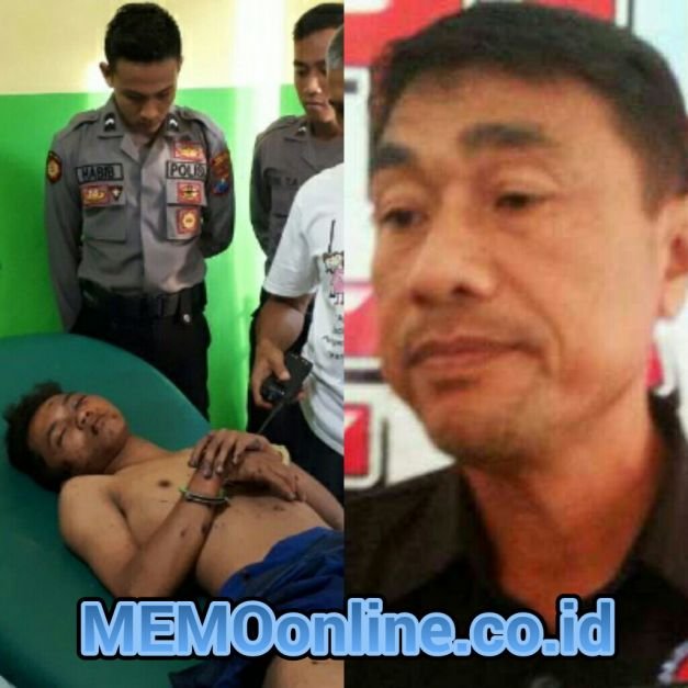 Foto : Tersangka Saat Ada Di Puskesmas & AKP Abd Mukid Kasubag Humas Polres Sumenep